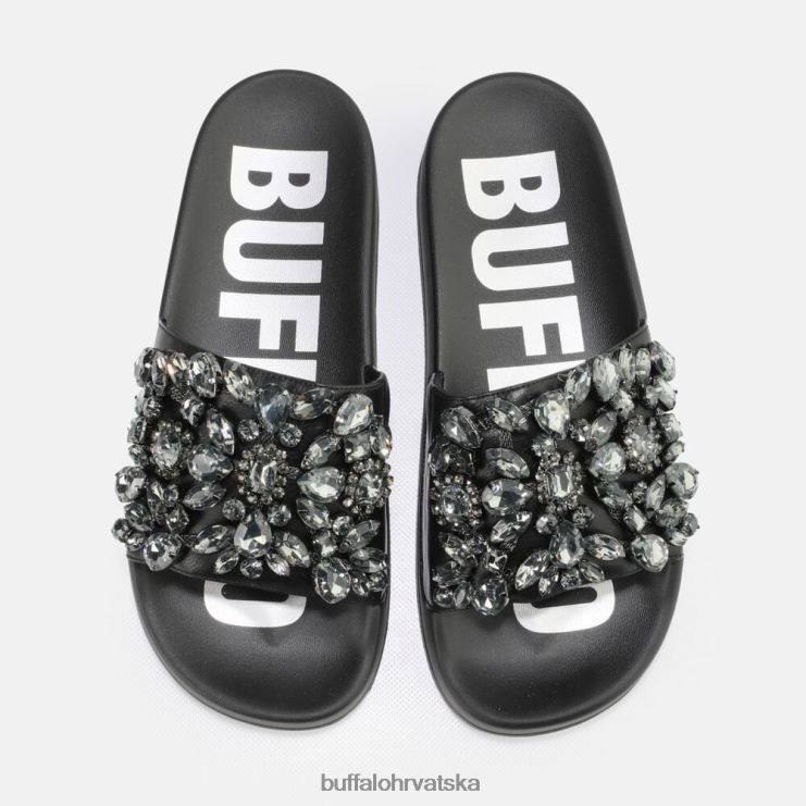 crno Buffalo sky diamond platform slide vegan |slajdova TDD6T109